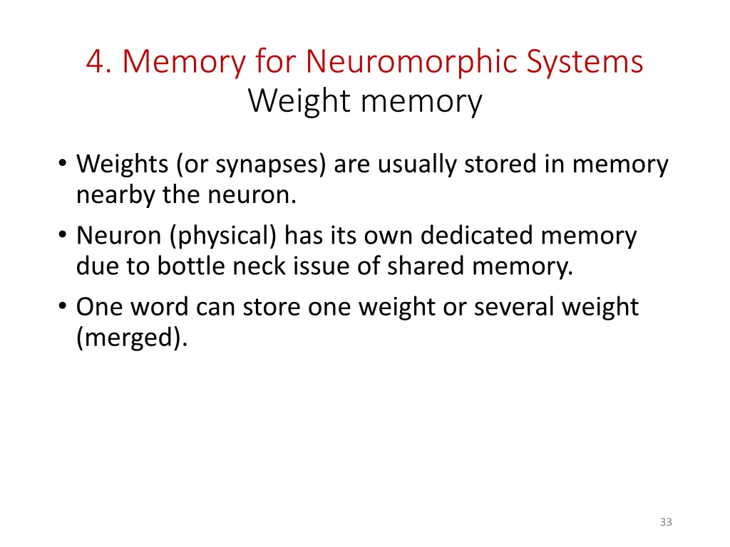 4 memory for neuromorphic systems weight memory