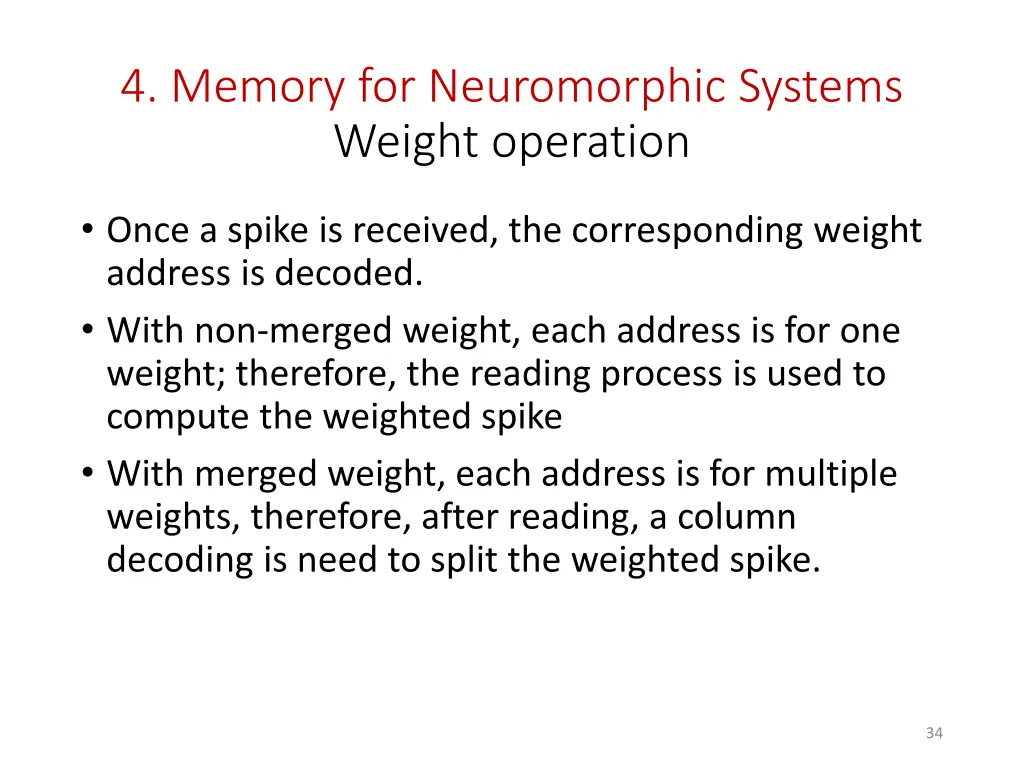 4 memory for neuromorphic systems weight operation