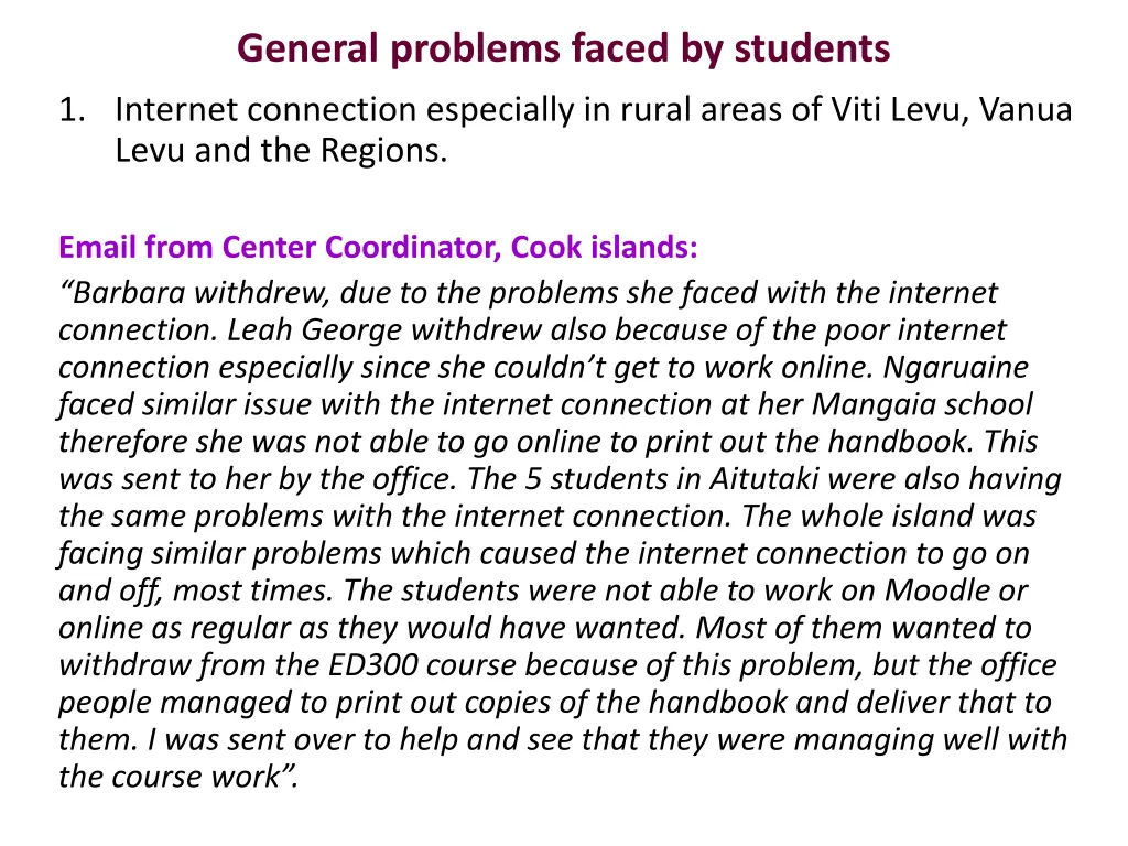 general problems faced by students