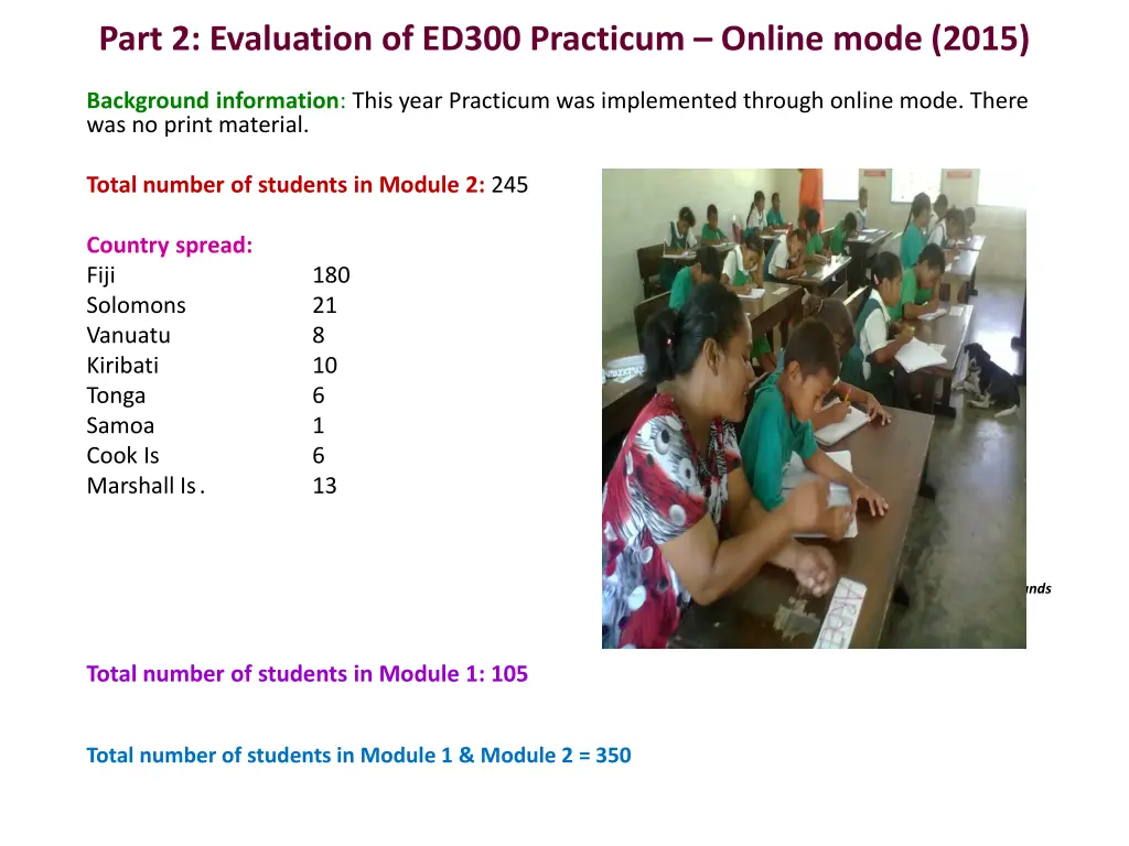 part 2 evaluation of ed300 practicum online mode
