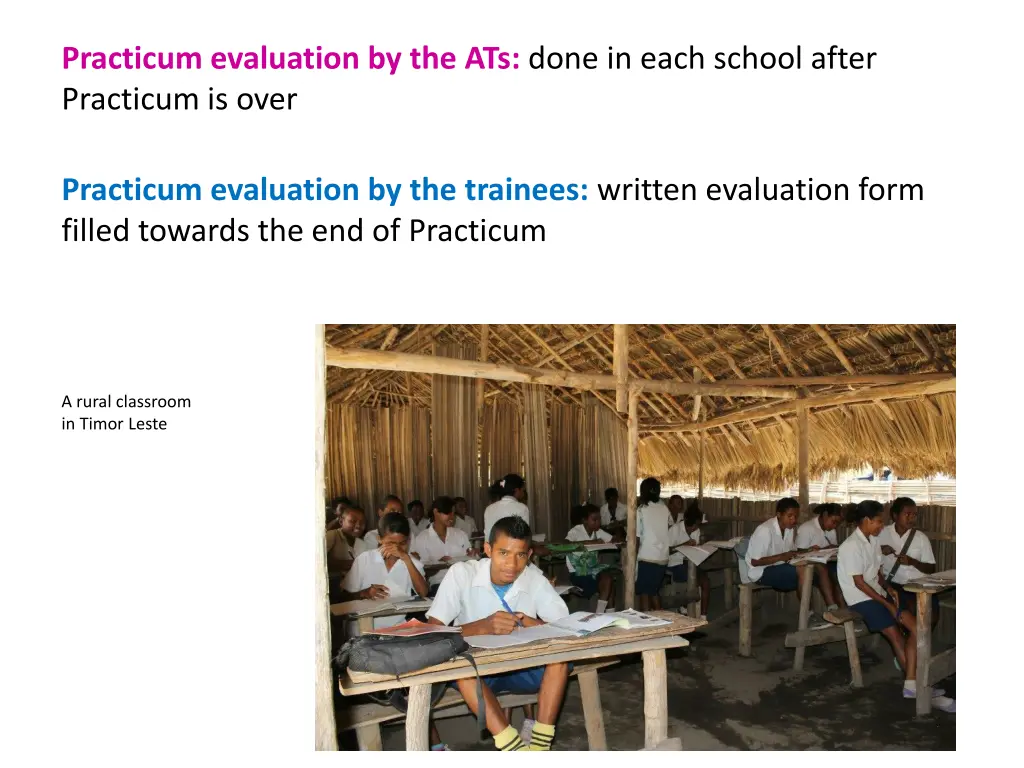 practicum evaluation by the ats done in each