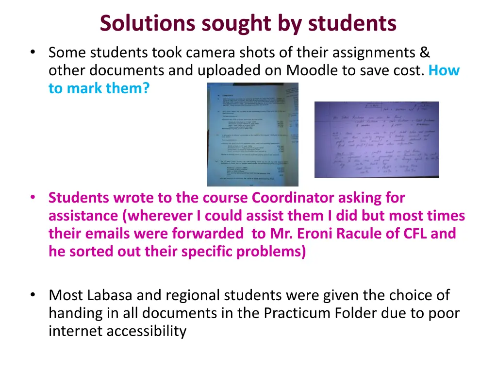 solutions sought by students some students took