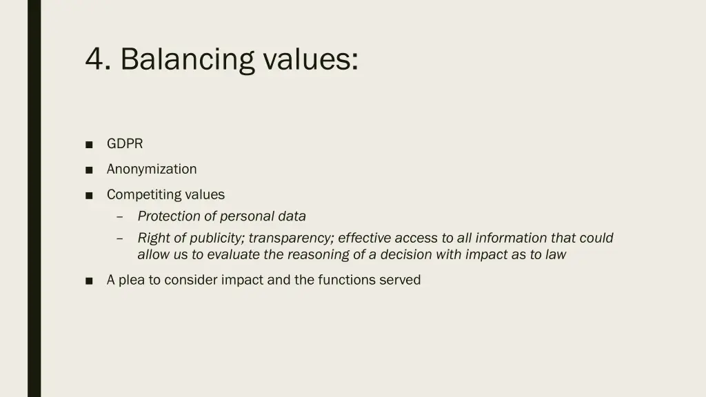4 balancing values