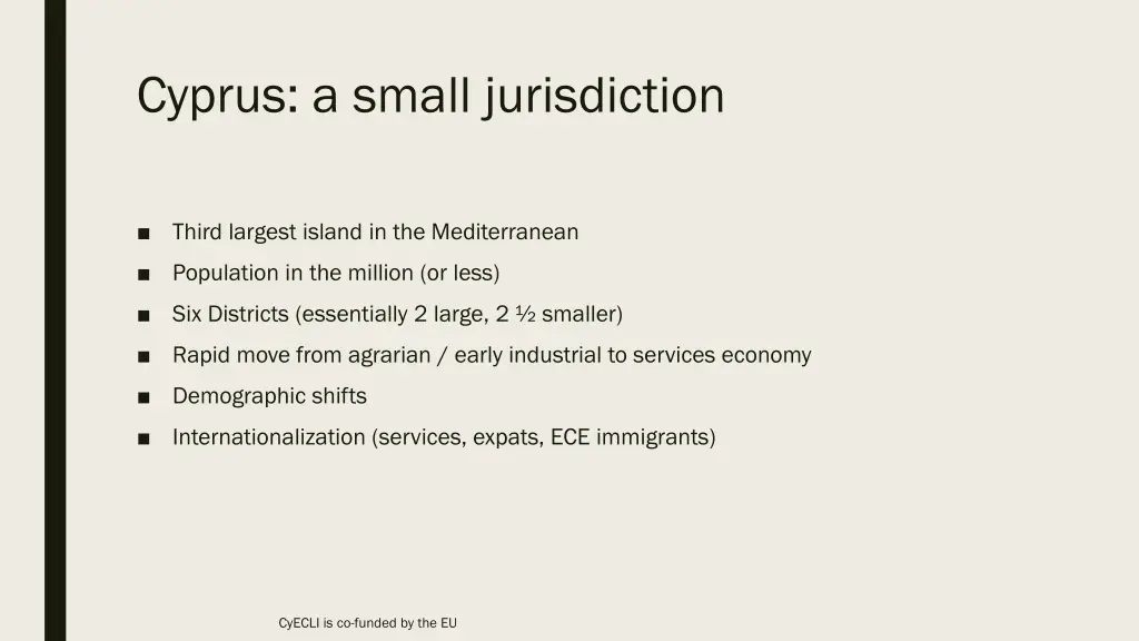 cyprus a small jurisdiction