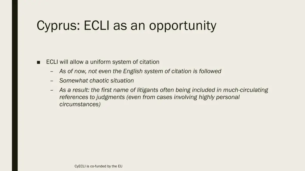 cyprus ecli as an opportunity
