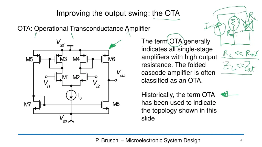 improving the output swing the ota