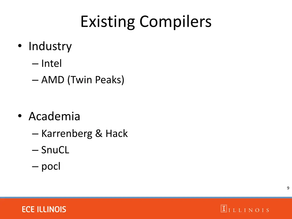 existing compilers