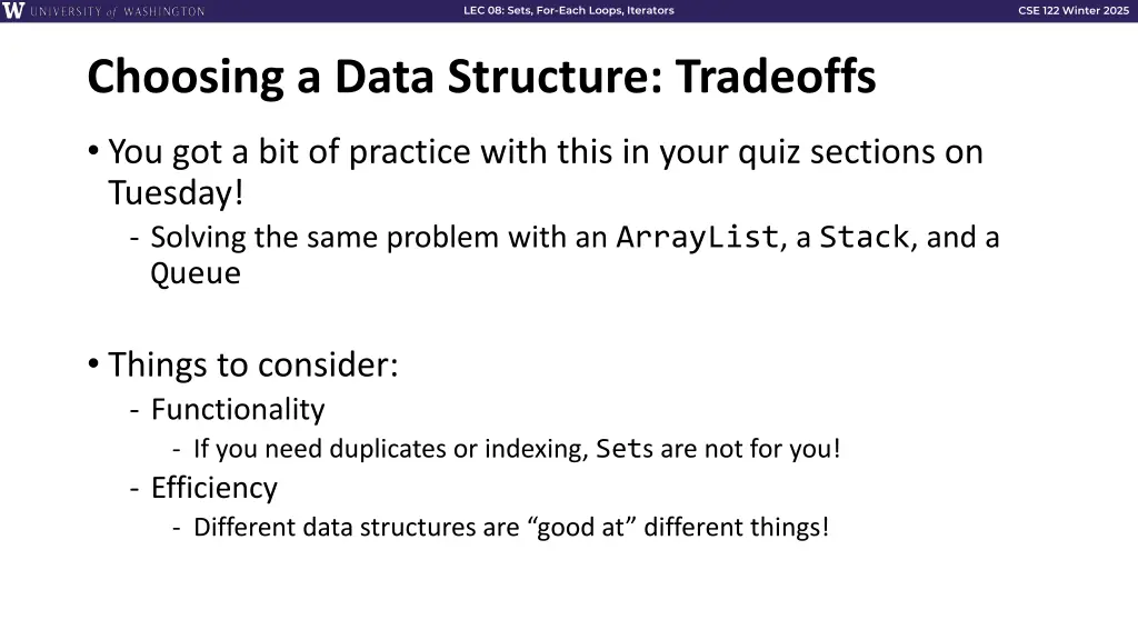 lec 08 sets for each loops iterators 10