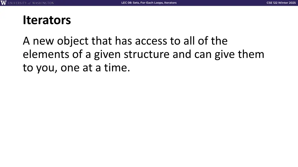 lec 08 sets for each loops iterators 16
