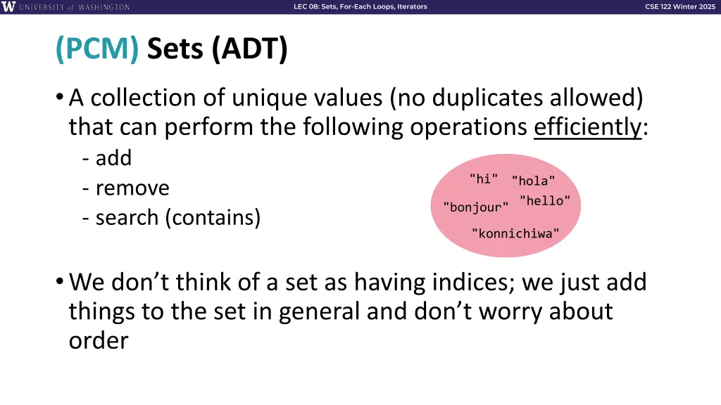 lec 08 sets for each loops iterators 6
