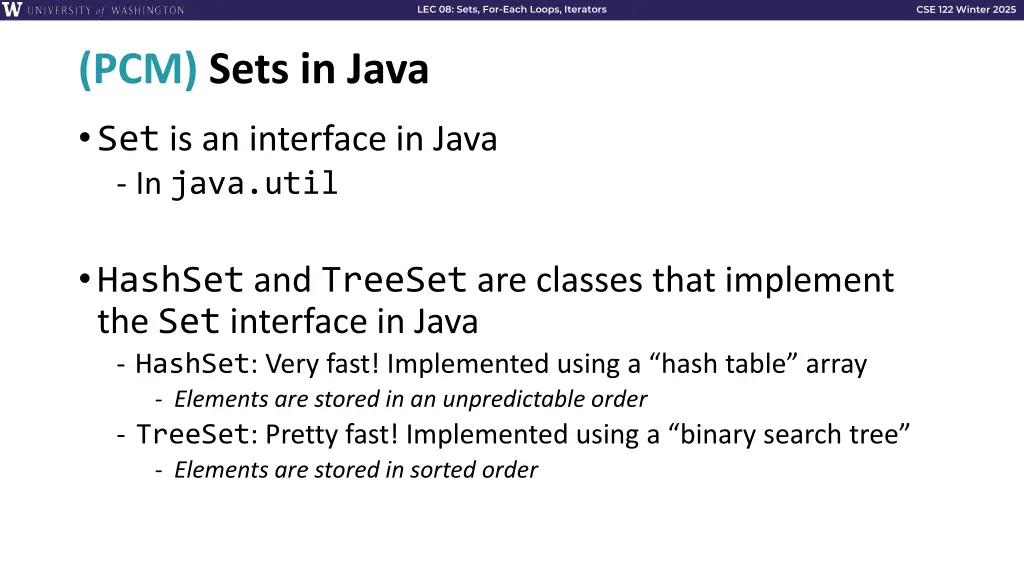 lec 08 sets for each loops iterators 7