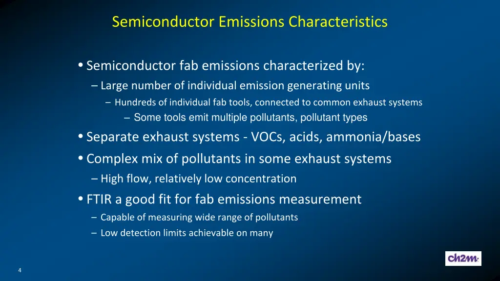 semiconductor emissions characteristics