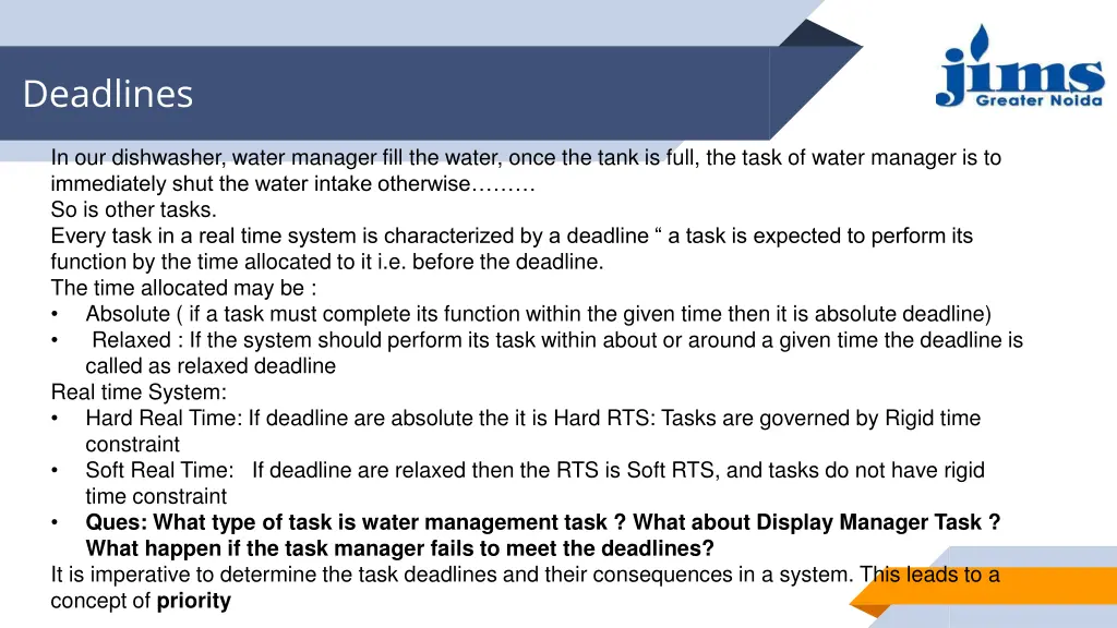 deadlines