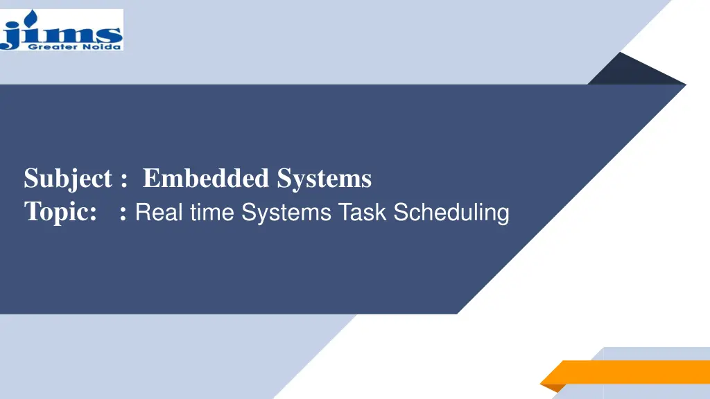 subject embedded systems topic real time systems