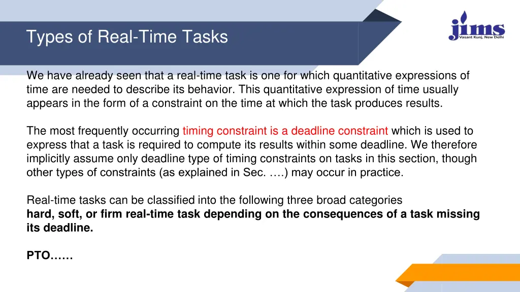 types of real time tasks