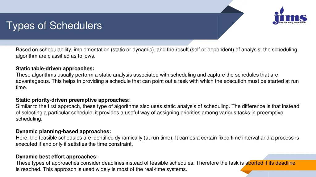 types of schedulers