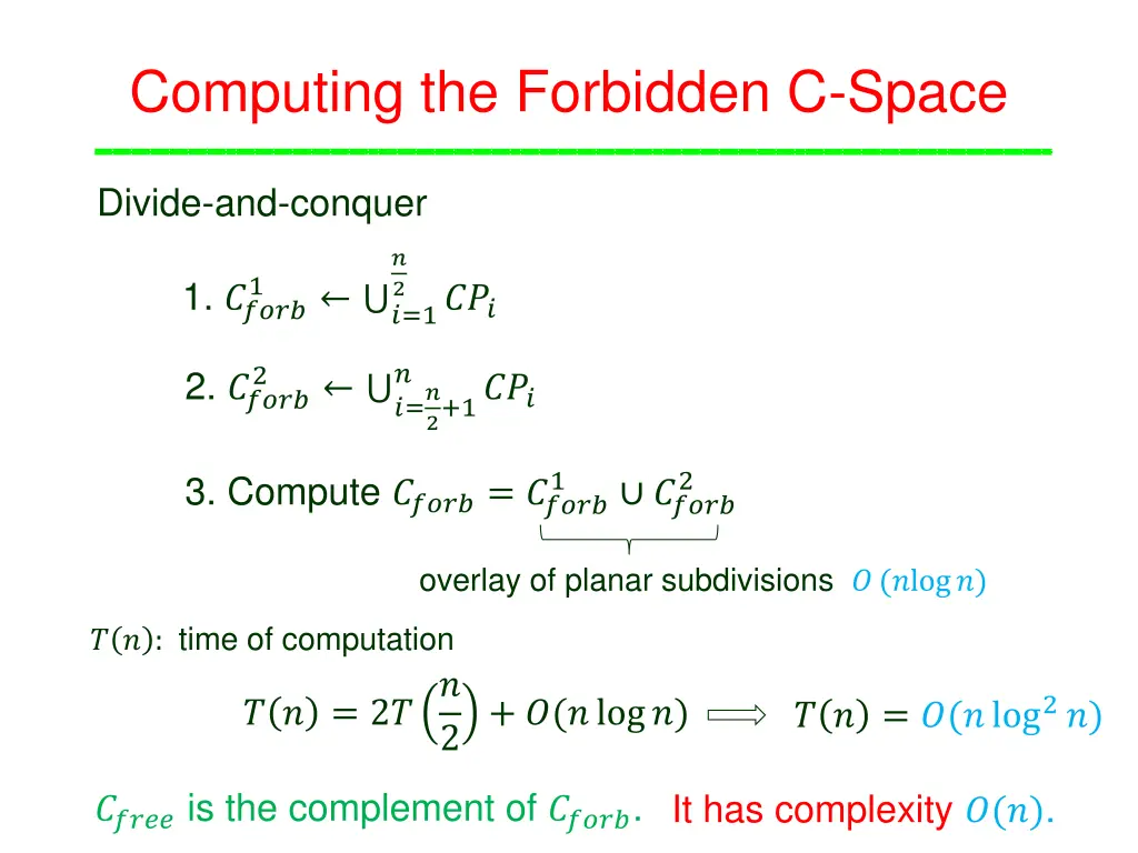 computing the forbidden c space