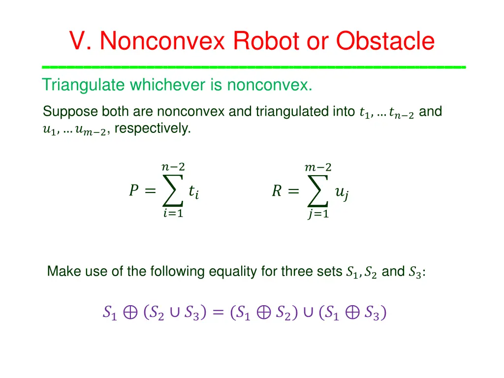 v nonconvex robot or obstacle