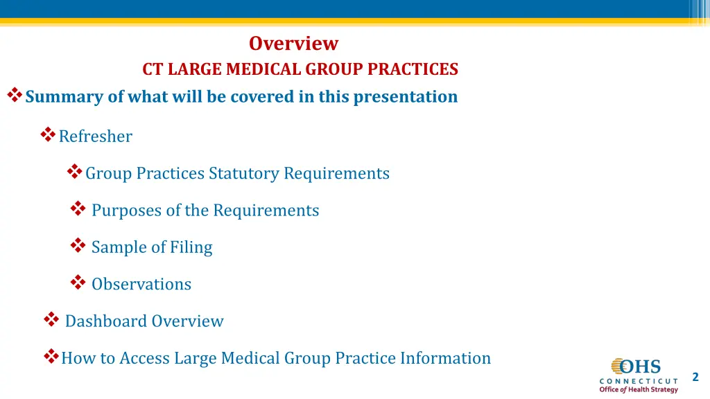 ct large medical group practices summary of what