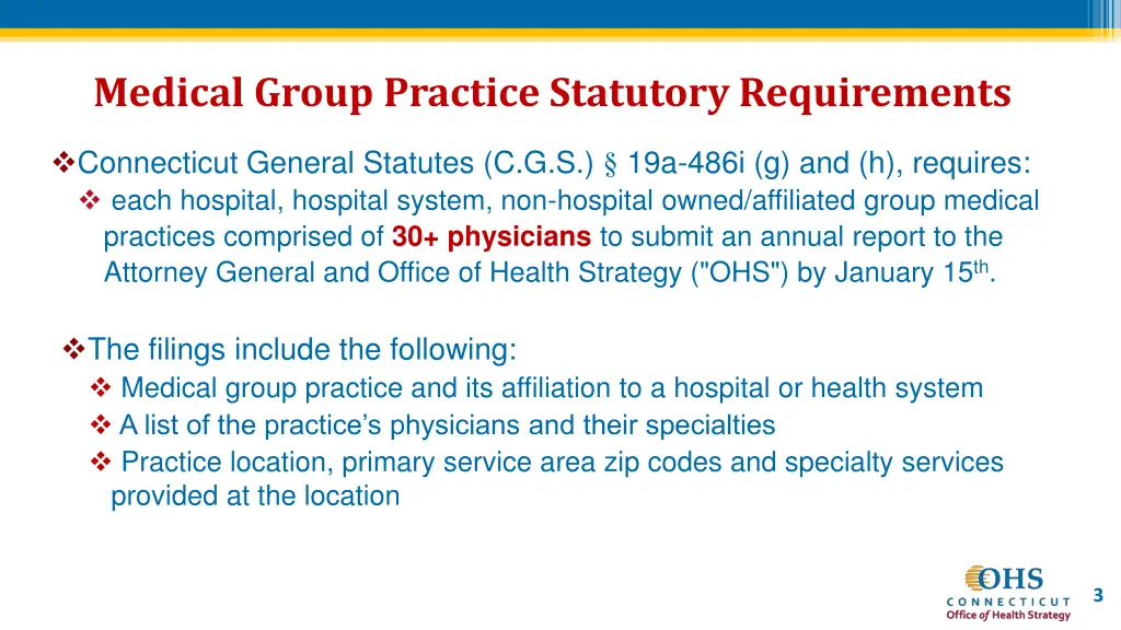 medical group practice statutory requirements