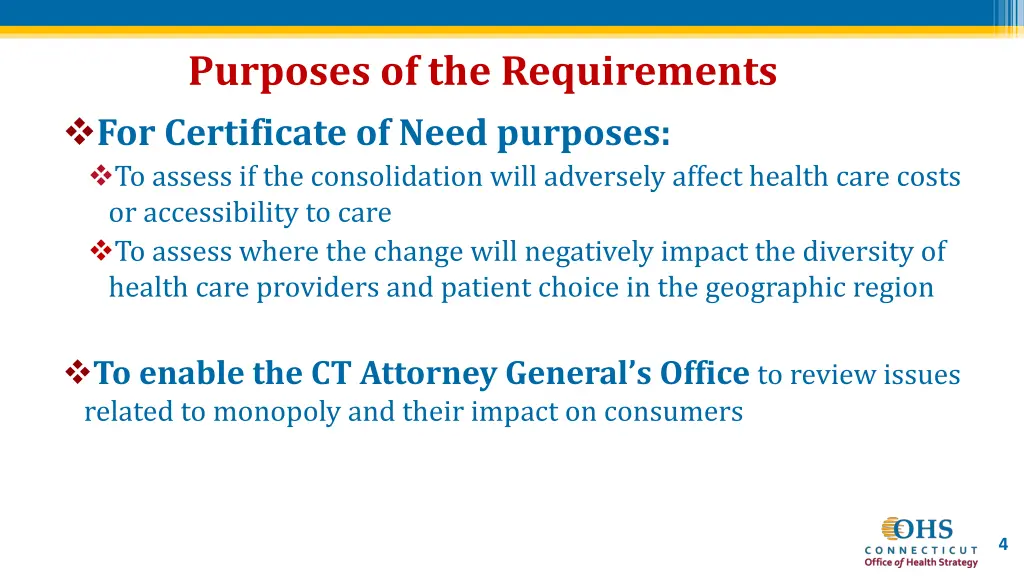 purposes of the requirements