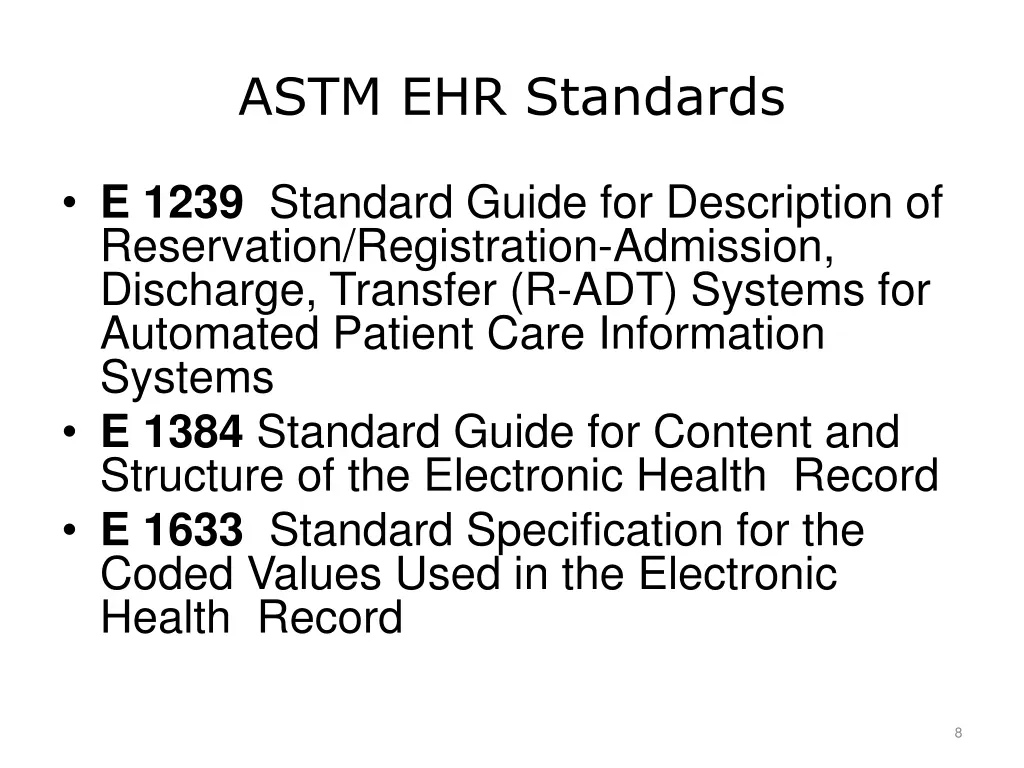 astm ehr standards