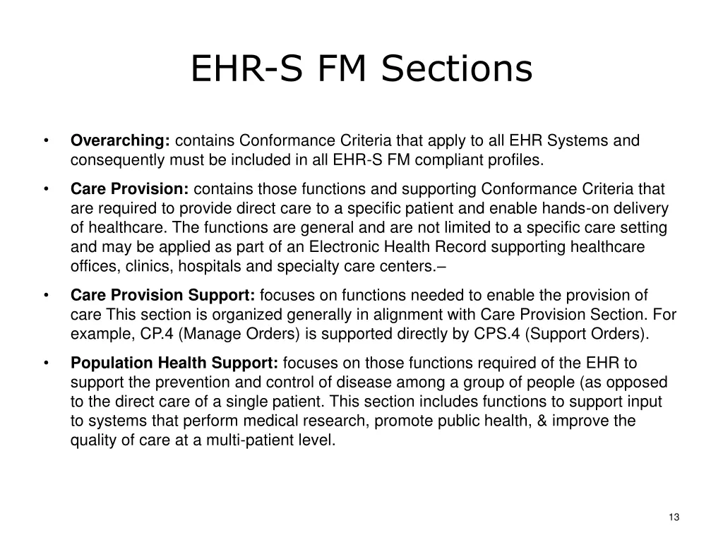 ehr s fm sections