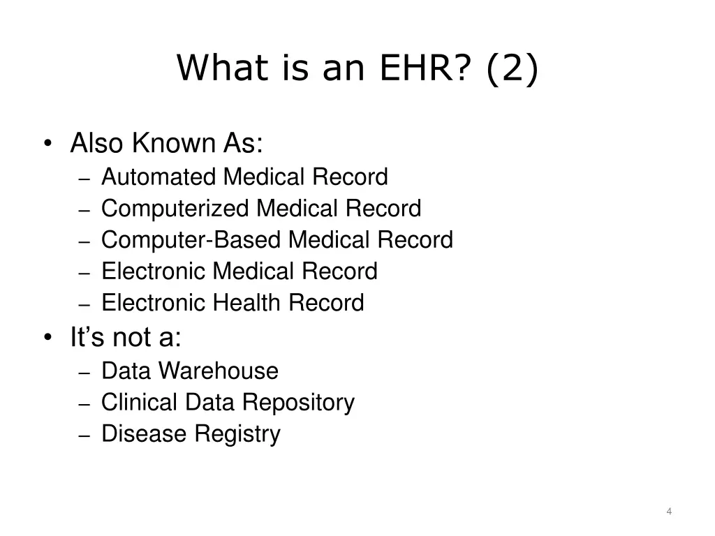 what is an ehr 2