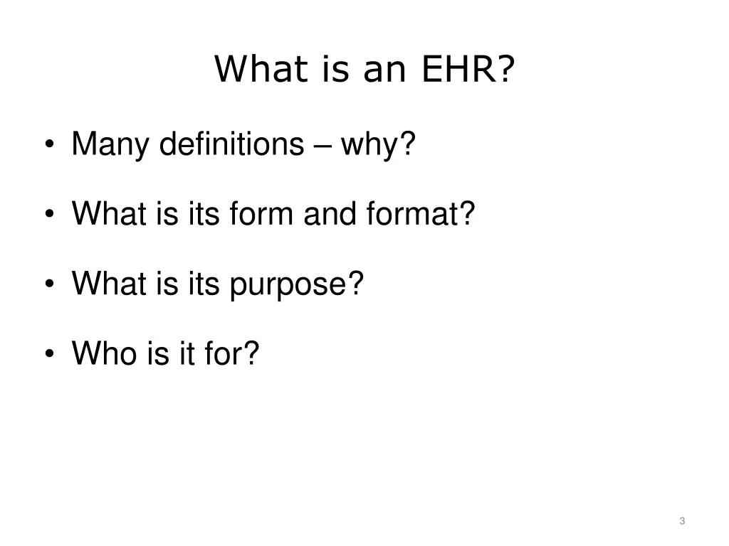 what is an ehr