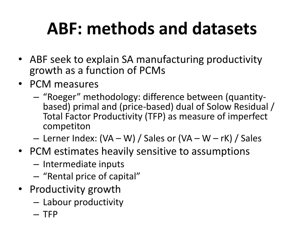 abf methods and datasets
