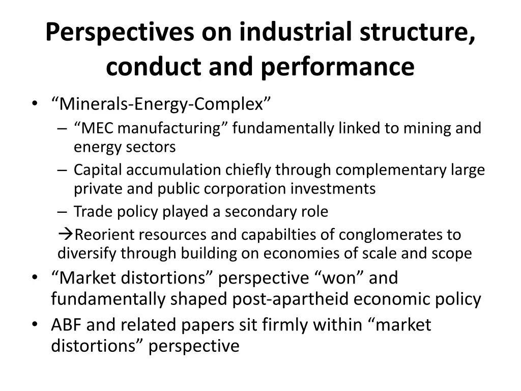 perspectives on industrial structure conduct 1