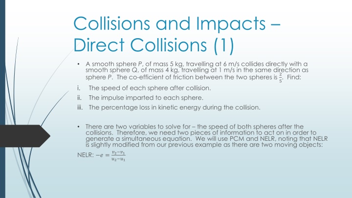 collisions and impacts direct collisions 1