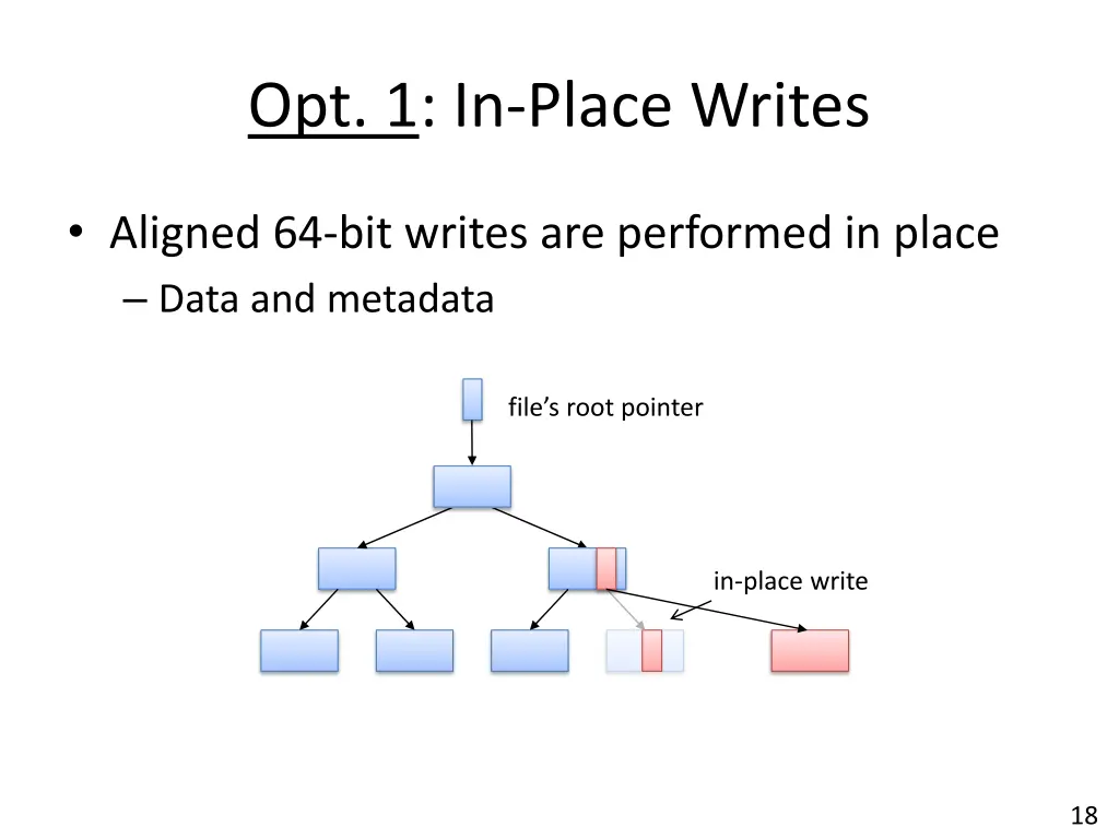 opt 1 in place writes