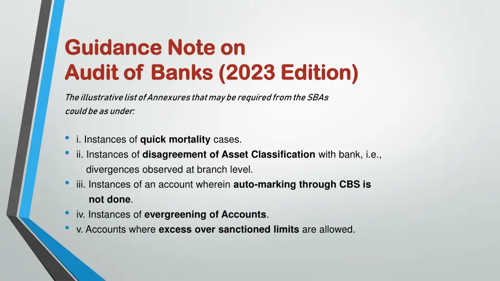 guidance note on guidance note on audit of banks