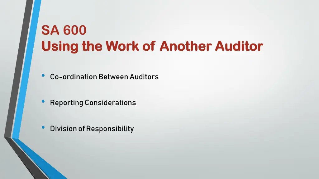 sa 600 using the work of another auditor using