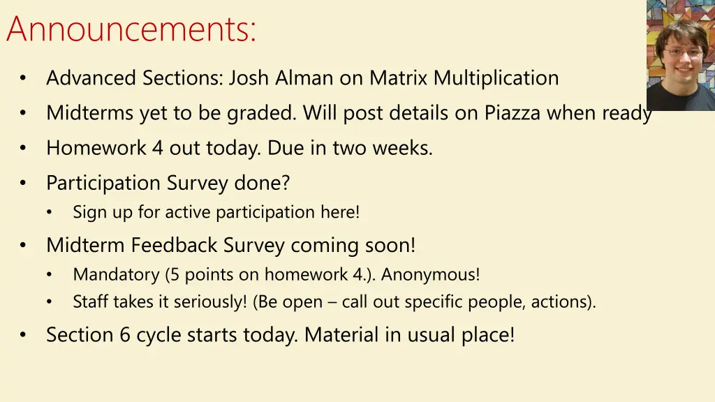 announcements