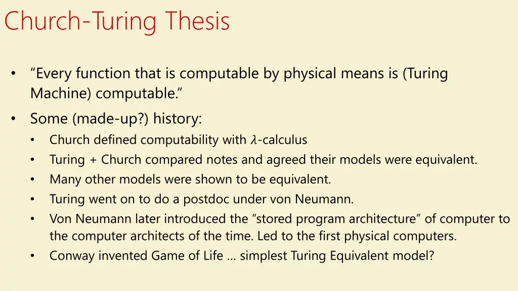 church turing thesis