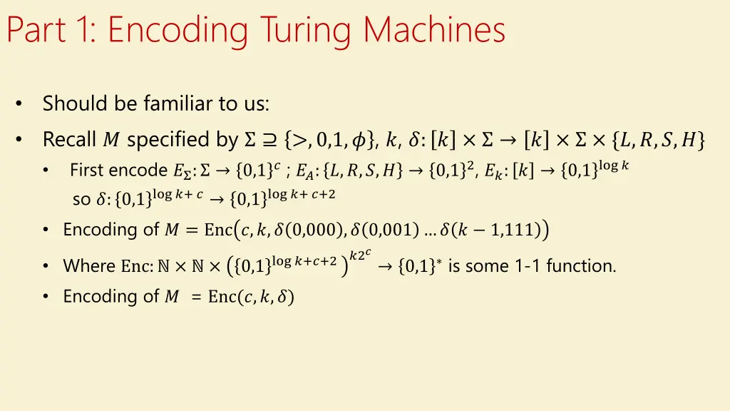 part 1 encoding turing machines