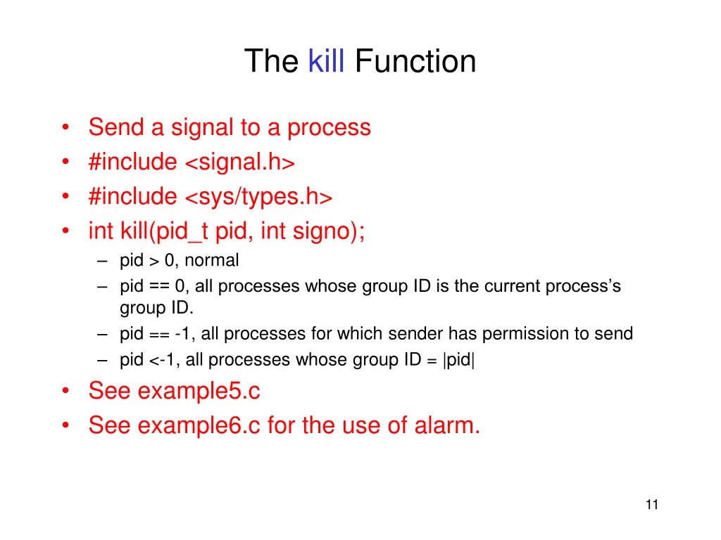the kill function