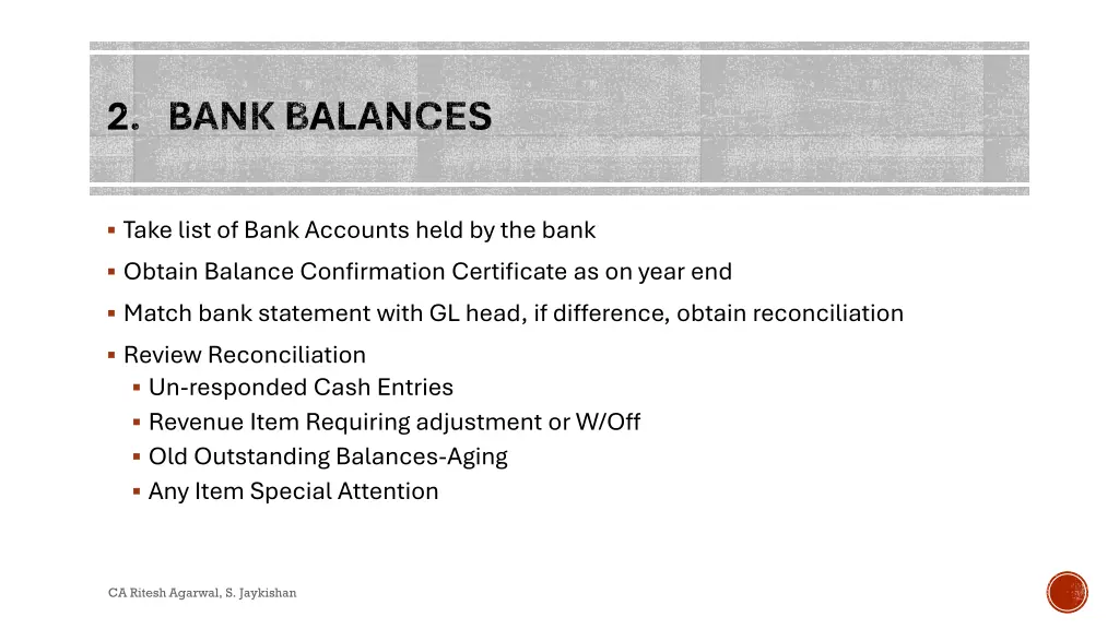 2 bank balances