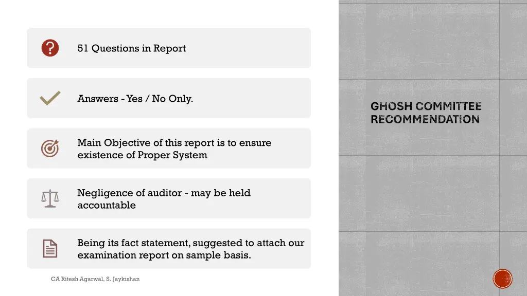 51 questions in report