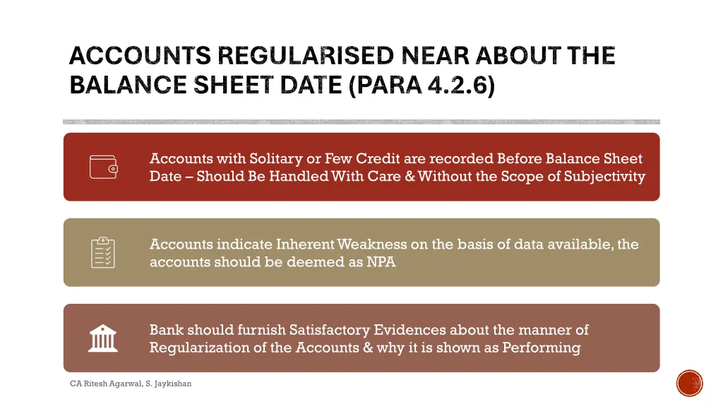 accounts regularised near about the balance sheet
