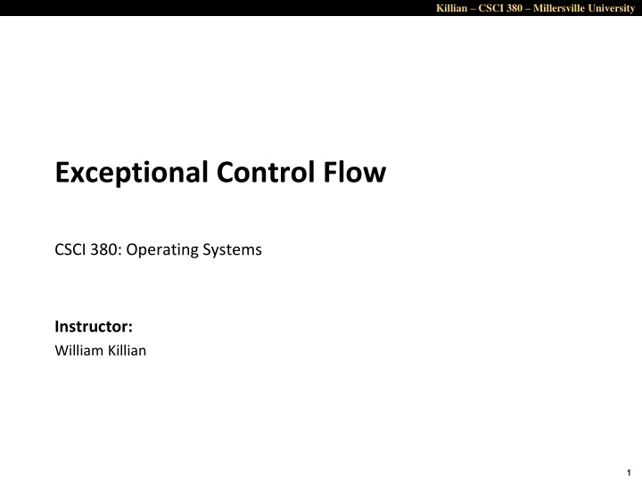 killian csci 380 millersville university