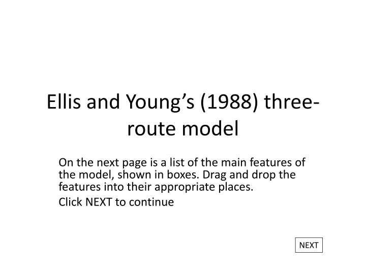 ellis and young s 1988 three route model
