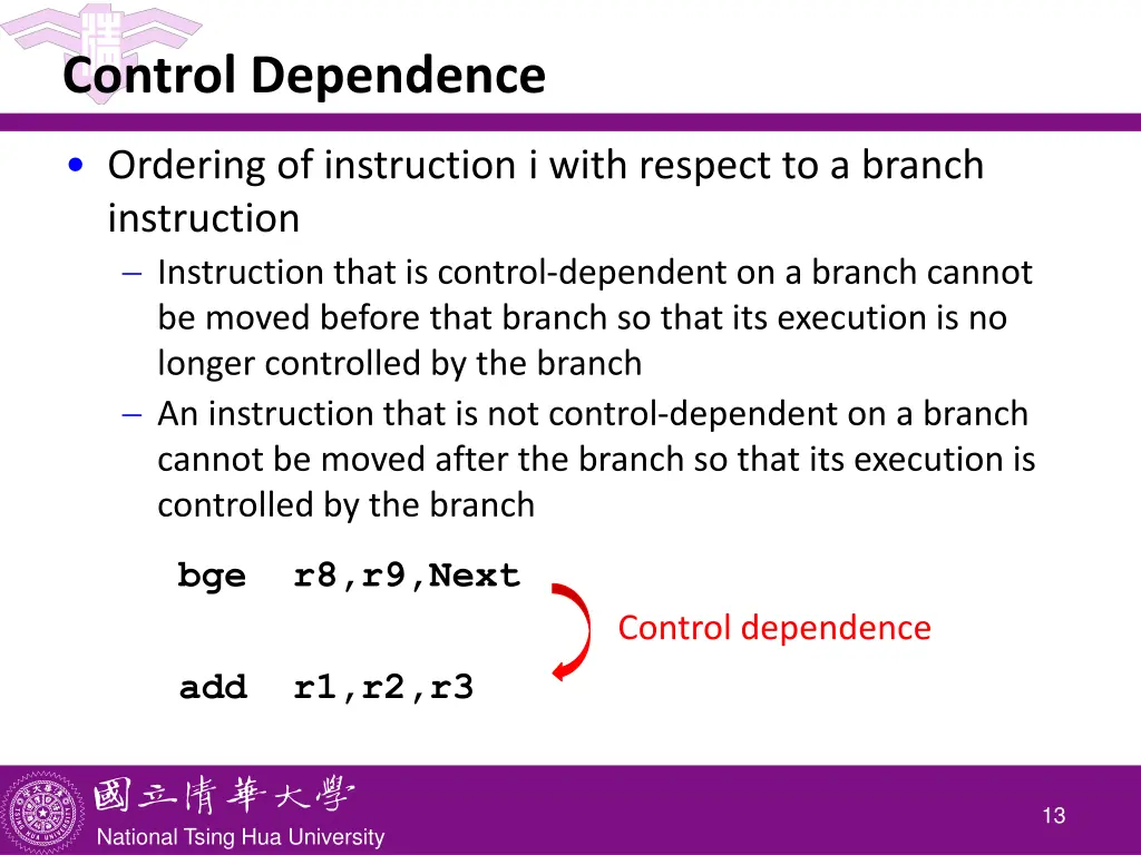control dependence