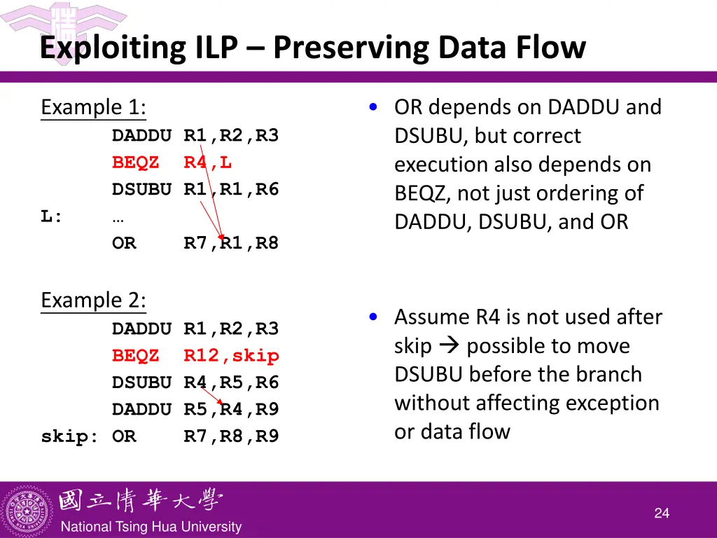 exploiting ilp preserving data flow
