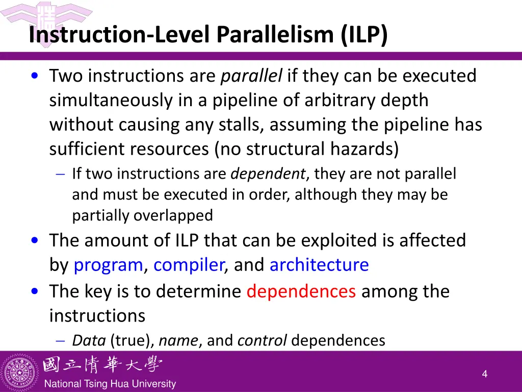 instruction level parallelism ilp 1
