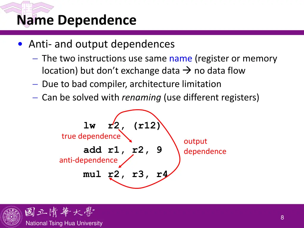 name dependence