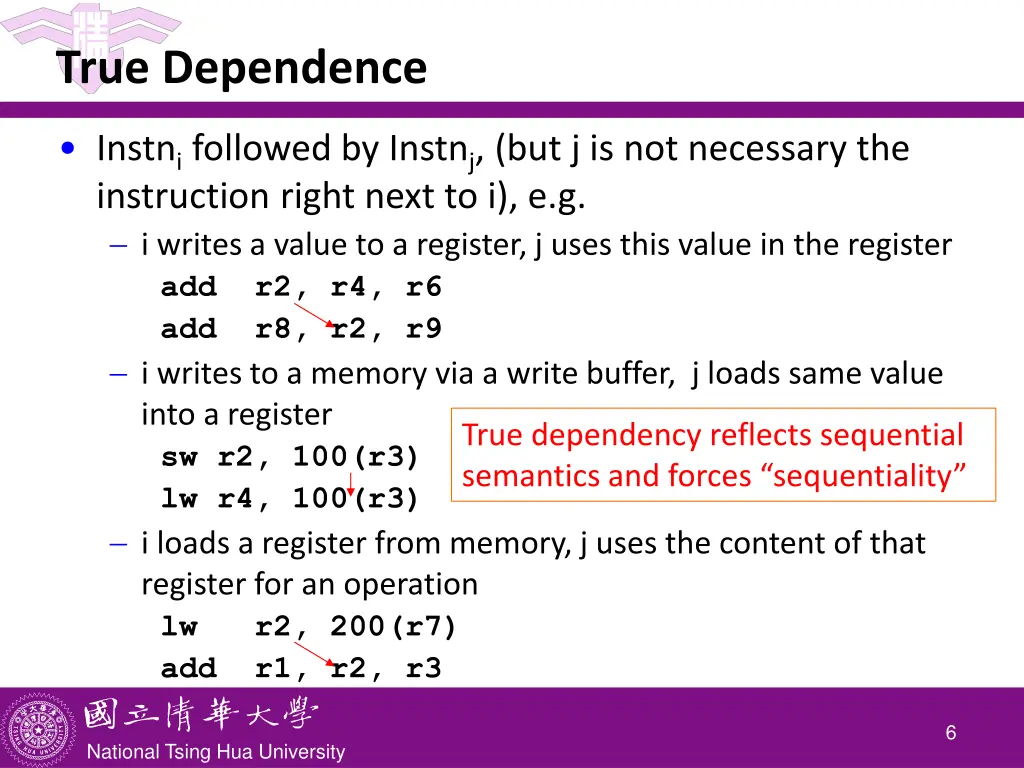 true dependence