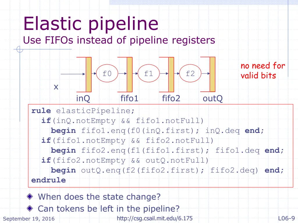 elastic pipeline use fifos instead of pipeline